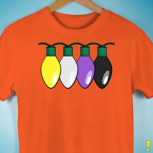 Nonbinary Pride Christmas Lights Premium Unisex T-Shirt - Orange